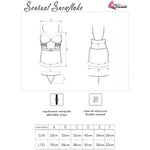 Livco Corsetti Fashion - Sensual Snowflake Lc 90603 Camisón de Navidad + Bragas Tanga + Cinta para el Pelo L/XL