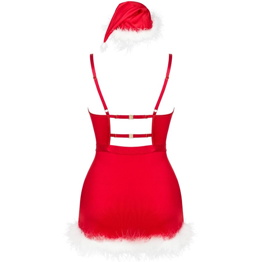 Livco Corsetti Fashion - Agethe Lc 90607 Camisón + braguitas Tanga + Gorro de Navidad Talla L/XL