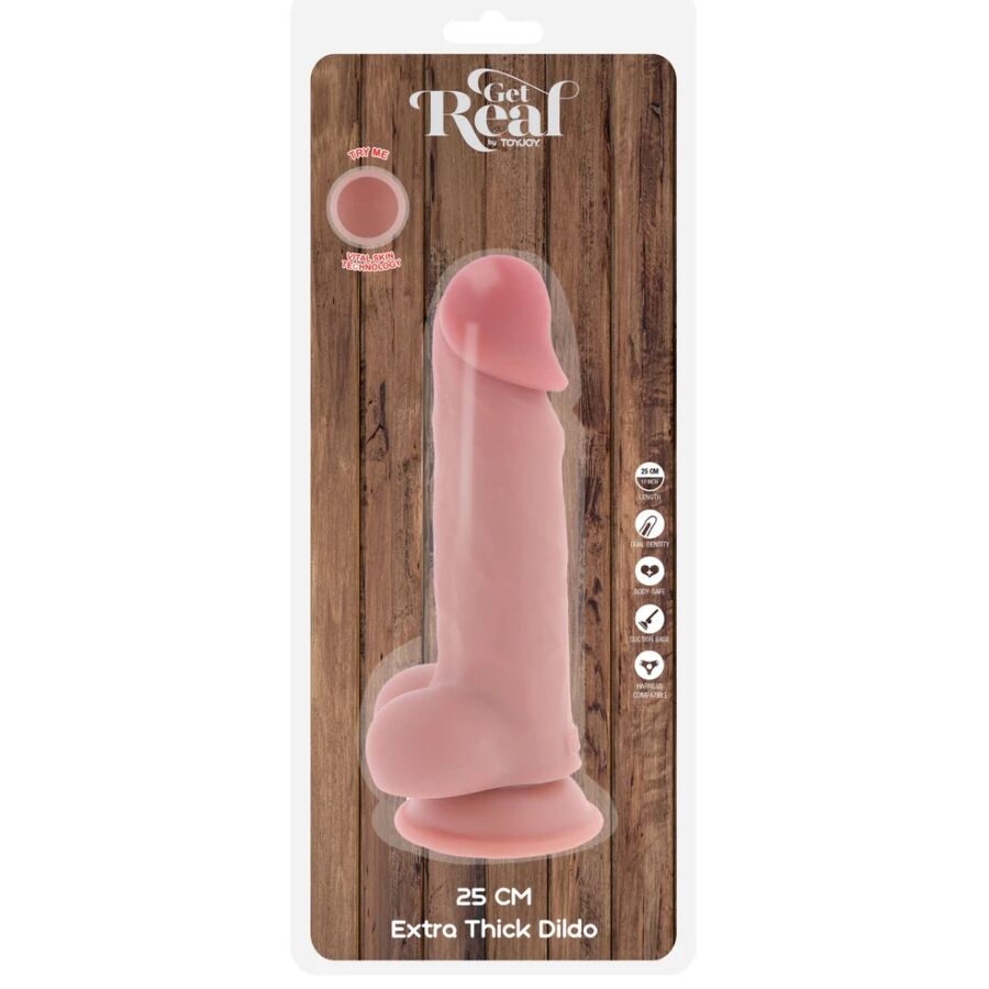 Get Real - Pénis Realista de Luxo Com Testículos Extra Grossos de 25 cm