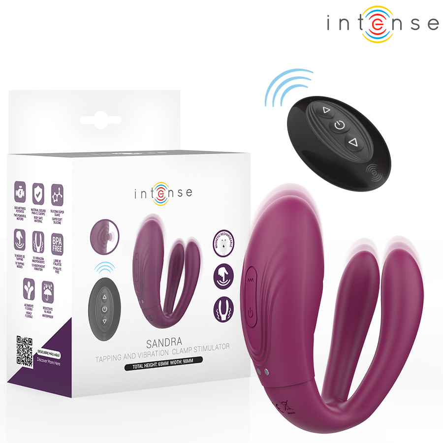 Intense - Sandra Estimulador de Toque y Vibración Con Control Remoto