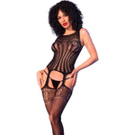 Chilirose - Cr 4855 Bodystocking Preto S/M