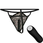 Braguitas Hilo Dental con Vibrador Bala y Control Remoto Negras
