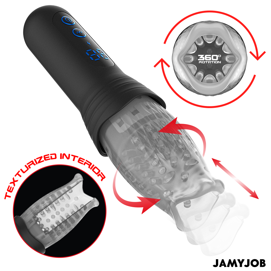 JAMYJOB - MASTURBADOR BLOW-R COM EMPURRAÇÃO E ROTAÇÃO