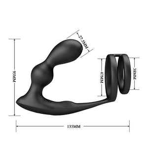 MR PLAY - PLUG ANAL VIBRATÓRIO COM ANEL PENIANO E CONTROLE REMOTO