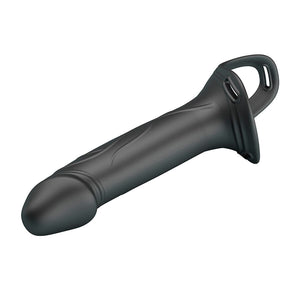 PRETTY LOVE - LANDON BLACK VIBRATING STRAP-ON