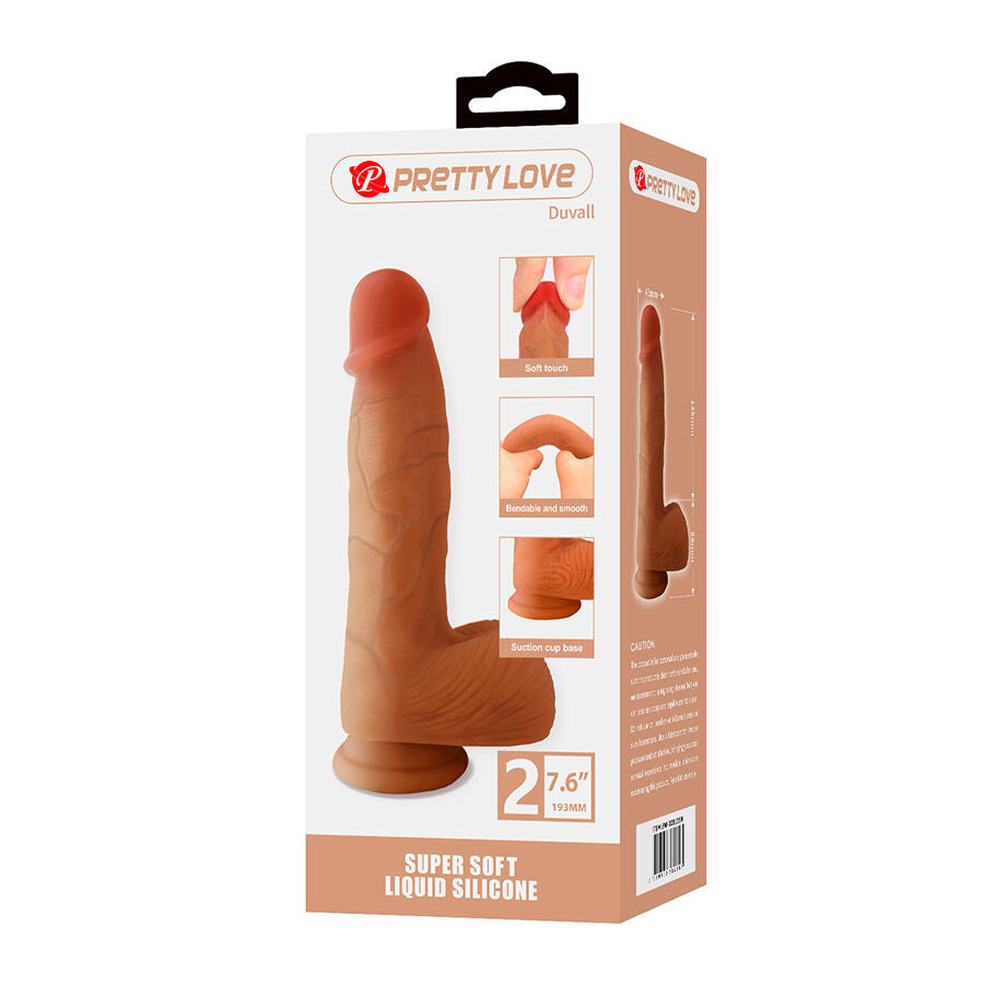 Pretty Love - Duvall Dildo Realista com Ventosa 19,3 cm -Ø- 4,5 cm