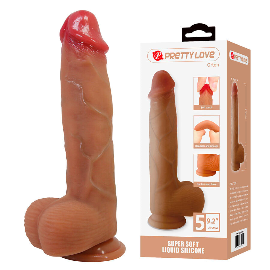 Pretty Love - Orton Dildo Realista com Ventosa 23,5 cm -Ø- 4,9 cm