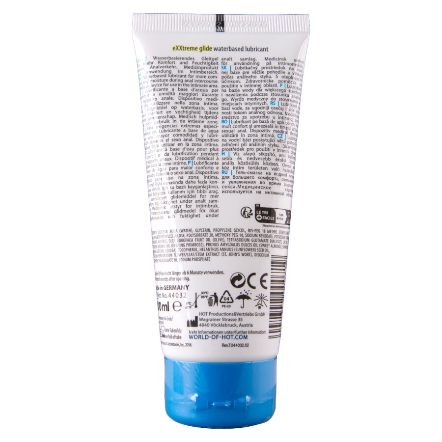 Hot - Exxtreme Glide Lubrificante à Base de Água + Óleo Confort a+ 100 ml