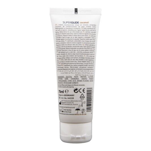 Hot - Superglide Lubrificante Comestível à Base de Água com Coco 75 ml