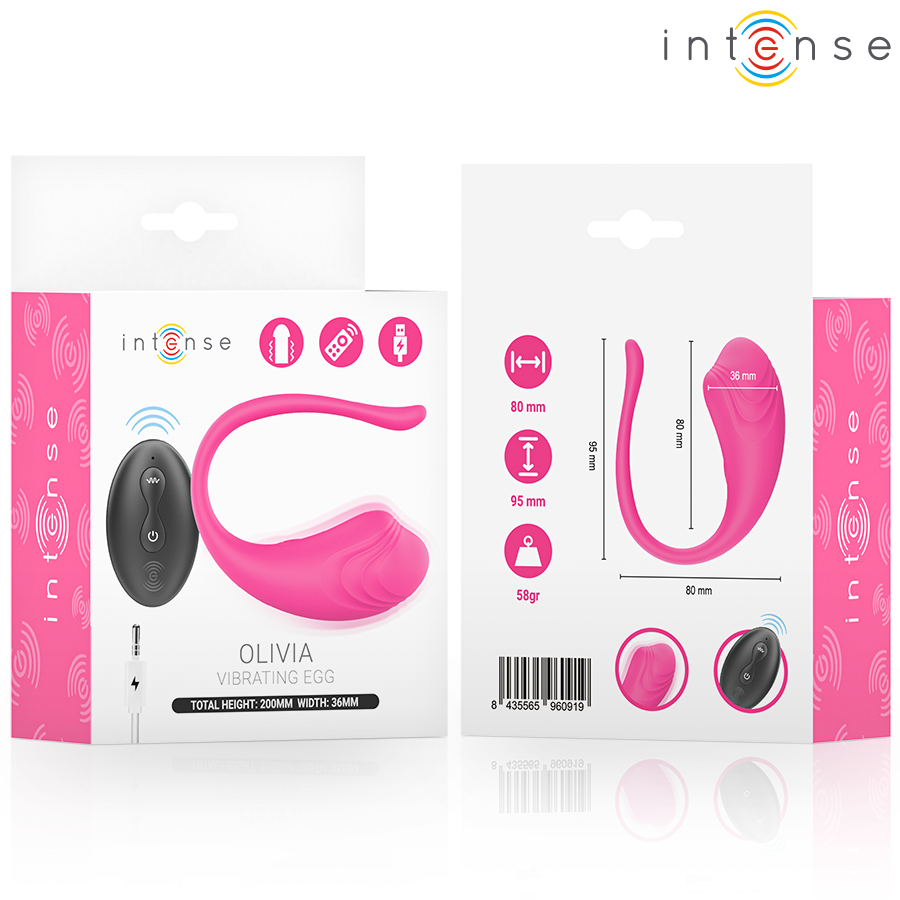 INTENSE - OVO VIBRATÓRIO ROSA OLIVIA COM CONTROLE REMOTO