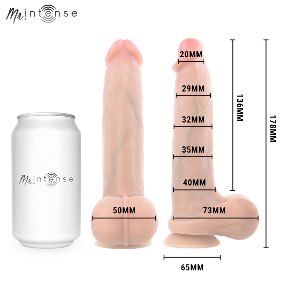 MR INTENSE - BRUCE S DILDO DE SILICONE COM TESTÍCULOS 17,8 CM -Ø- 4 CM