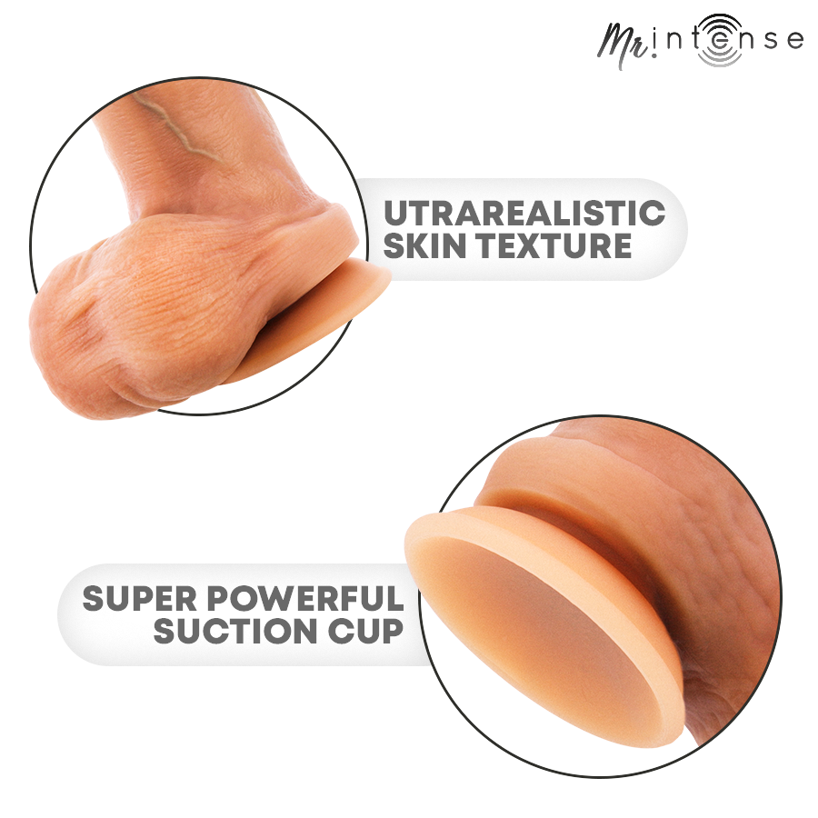 MR INTENSE - BRUCE M DILDO DE SILICONE COM TESTÍCULOS 20 CM -Ø- 4,5 CM
