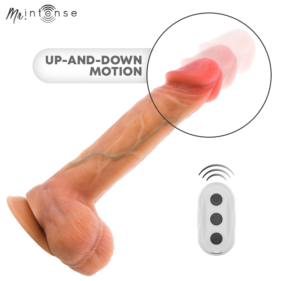 MR INTENSE - VIBRADOR LOGAN DE SILICONE COM EFEITO DE CALOR E CONTROLE REMOTO 20 CM -Ø- 4,1 CM