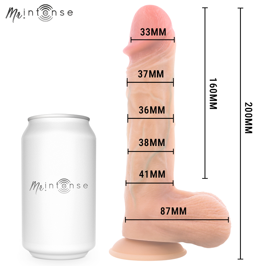 MR INTENSE - VIBRADOR LOGAN DE SILICONE COM EFEITO DE CALOR E CONTROLE REMOTO 20 CM -Ø- 4,1 CM