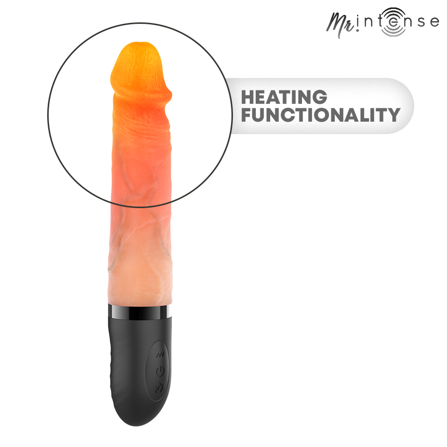 MR INTENSE - VIBRADOR JEAN UP&amp;DOWN DE SILICONE COM EFEITO DE CALOR 24 CM -Ø- 3,8 CM