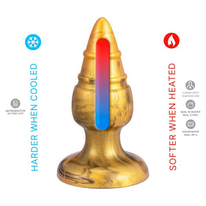 SILEXD - GOLDY PLUG ANAL FANTASY DE SILICONE LÍQUIDO TERMOREATIVO DOURADO 9,2 CM