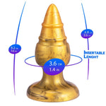 SILEXD - GOLDY PLUG ANAL FANTASY DE SILICONE LÍQUIDO TERMOREATIVO DOURADO 9,2 CM