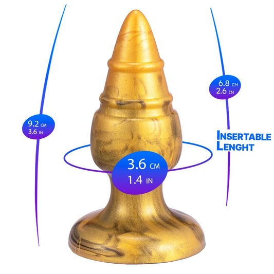 SILEXD - GOLDY PLUG ANAL FANTASY DE SILICONE LÍQUIDO TERMOREATIVO DOURADO 9,2 CM