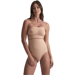 Bye-Bra - Soft Touch Seamless High Waist Thong Beige Size L