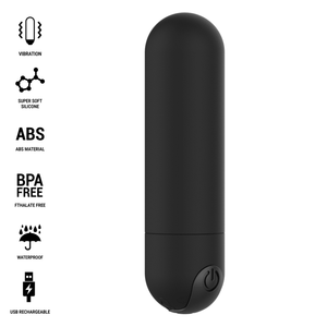 INTENSE - KAREN MINI VIBRATÓRIO BULLET RECARREGÁVEL PRETO