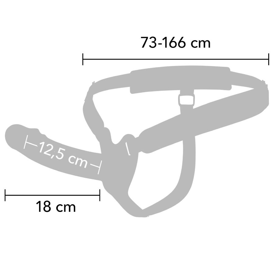 Hidden Desire - Inferno Manga Peniana Vibratória com Strap-On 18 cm