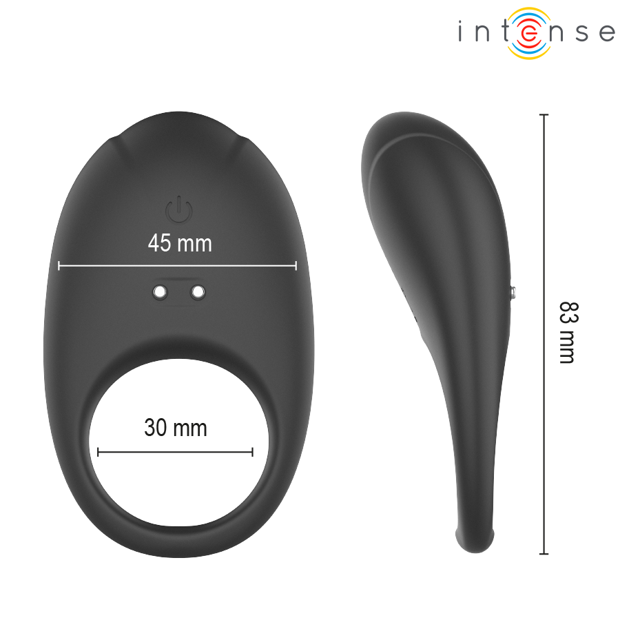 Intense - Merlotte Vibrating Penis Ring with Clitoris Stimulation Black
