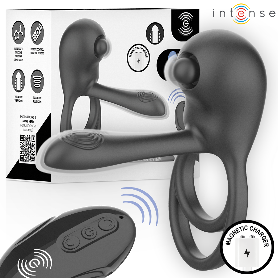 Intense - Spike Anel Peniano Vibratório com Controle Remoto