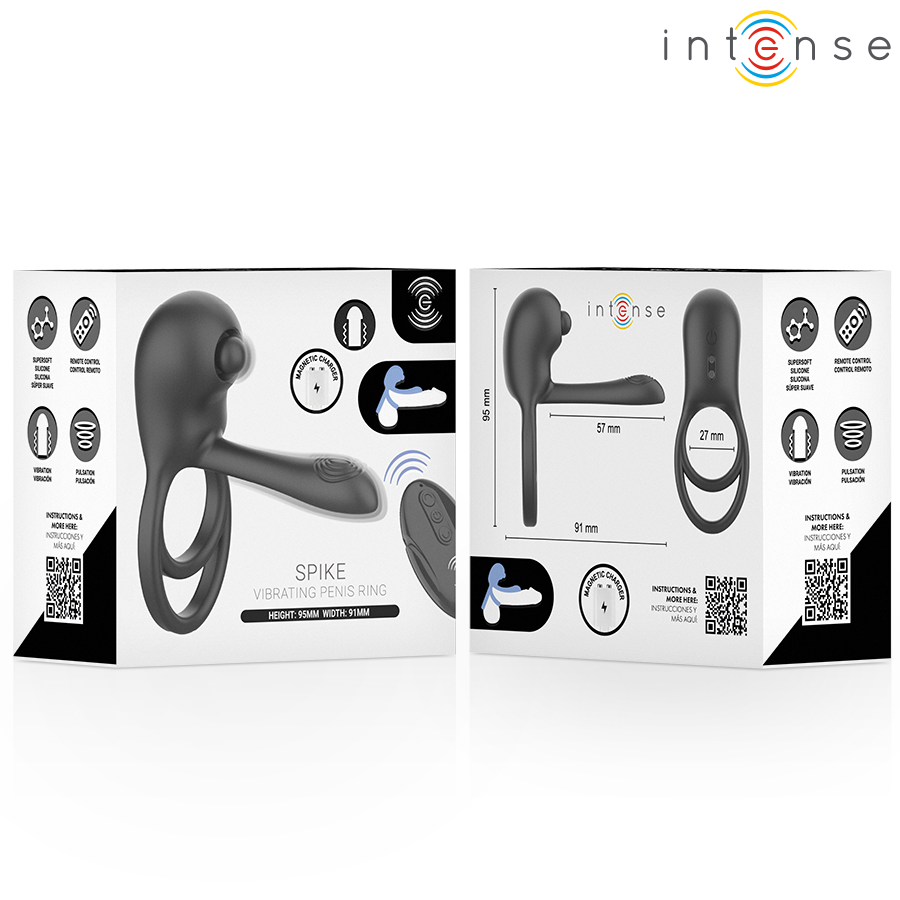 Intense - Spike Anel Peniano Vibratório com Controle Remoto