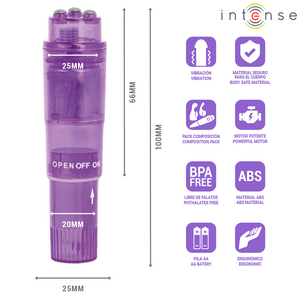 Intense - Mini Massageador Kurt com 4 Cabeças Intercambiáveis Roxo