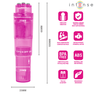Intense - Mini Massageador Kurt com 4 Cabeças Intercambiáveis Rosa