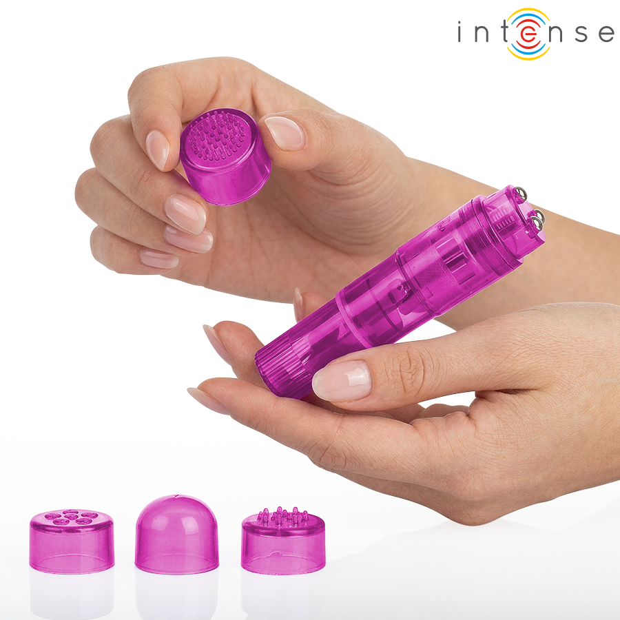 Intense - Mini Massageador Kurt com 4 Cabeças Intercambiáveis Rosa
