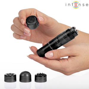 Intense - Mini Massageador Kurt com 4 Cabeças Intercambiáveis Preto