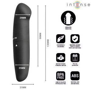 Intense - Vibrador Phil G-Spot Preto 13 cm