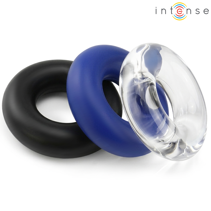 Intense - Conjunto de 3 Anéis Penianos em Cores Variadas