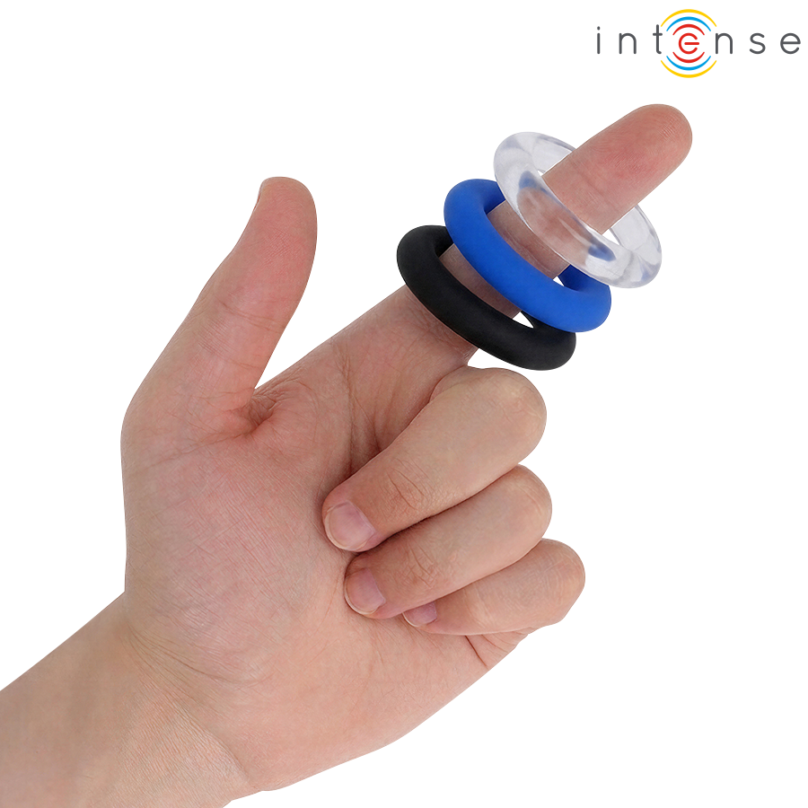 Intense - Conjunto de 3 Anéis Penianos em Cores Variadas
