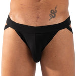 Burn - 011 Cueca Jockstrap Dupla Preta Tamanho XL