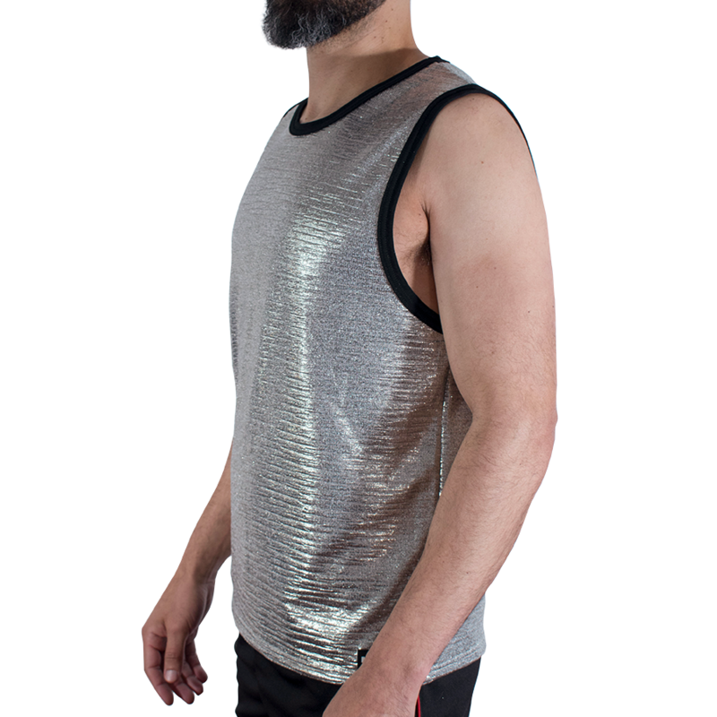 Macho - Camiseta com Glitter Fino Tamanho S/M
