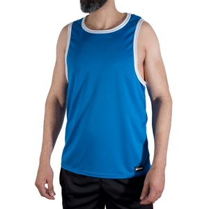 Macho - CMV002 Camiseta Azul de Ginástica Tamanho L/XL