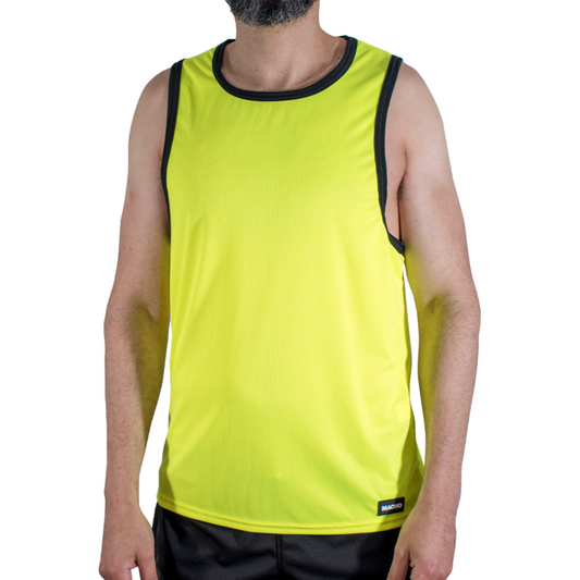 Macho - CMV001 Camiseta Amarela de Ginástica Tamanho L/XL