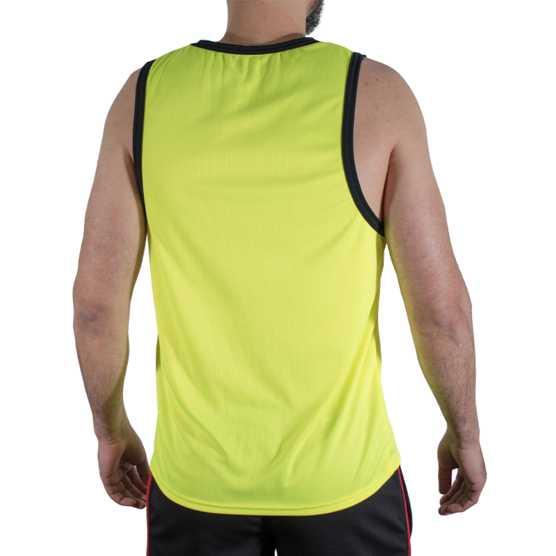 Macho - CMV001 Camiseta Amarela de Ginástica Tamanho L/XL