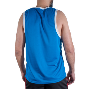 Macho - CMV002 Camiseta Azul de Ginástica Tamanho S/M