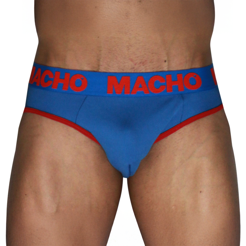 Macho - MCH005 Slip Clássico Azul + Vermelho M