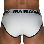 Macho - MCH006 Slip Clássico Branco + Preto L