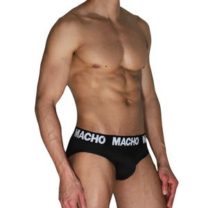 Macho - MCH007 Slip Clássico Preto + Preto L
