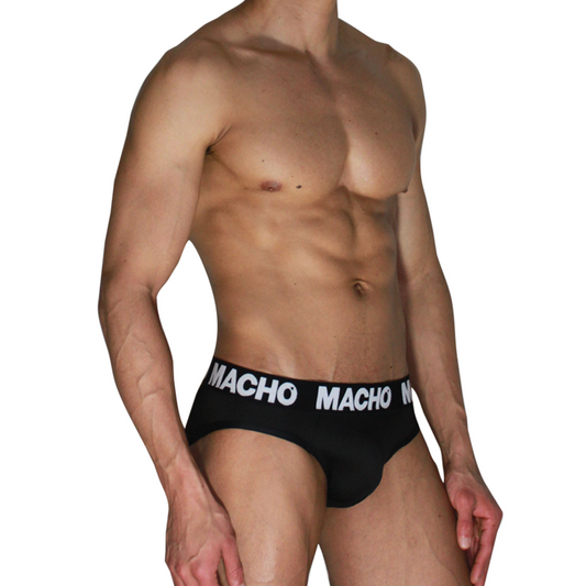 Macho - MCH007 Slip Clássico Preto + Preto L
