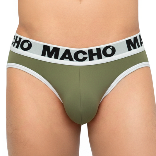 Macho - MCH013 Camiseta Militar Verde Slip XL