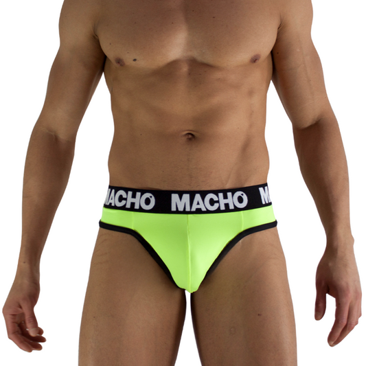 Macho - MTG001 Calcinha Fio Dental Amarela Fluorescente Tamanho L