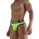 Macho - MTG001 Calcinha Fio Dental Amarela Fluorescente Tamanho L
