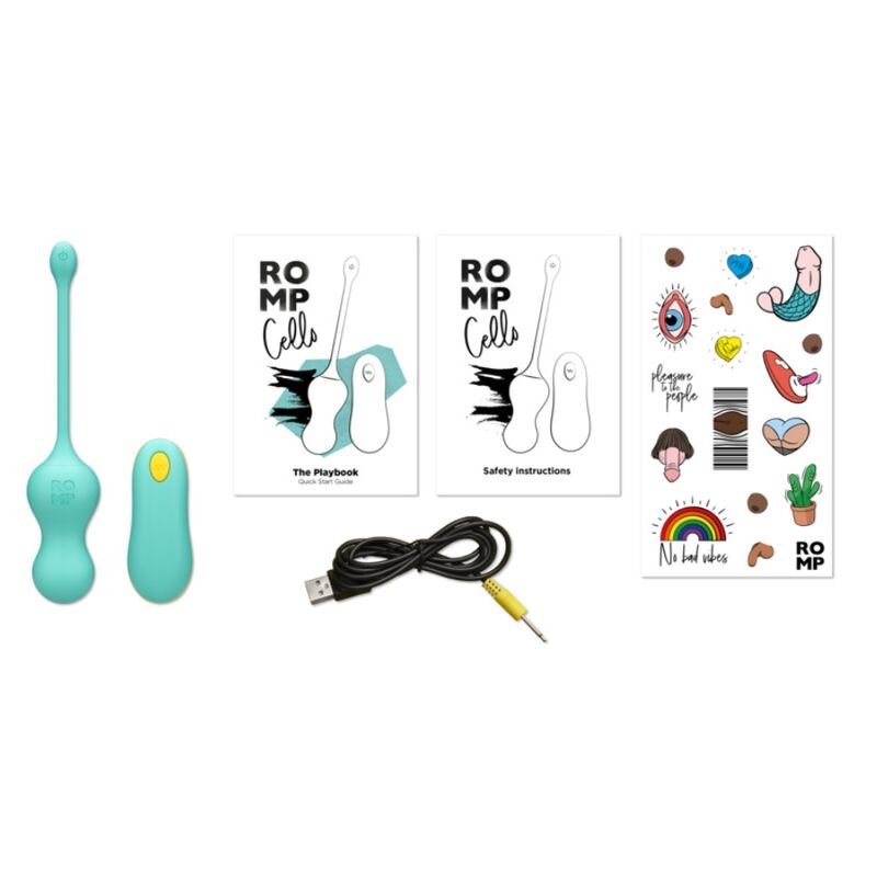 Romp - Cello Ovo Vibratório Multifuncional Turquesa com Controle Remoto