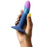 ROMP - PICCOLO DILDO DE SILICONE COM VENTOSA TRICOLORIDA 14 CM